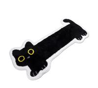 Rimmean Tapis De Bain Long Et Antidérapant for Chat Shaggy, 1 Pièce, en Peluche Douce Noire, Absorbant