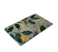 Rimmean Tapis De Salle Bain Vert À Feuilles Premium, 1 Pièce, Résistant La Saleté, Paillasson Imperméable Et Antidérapant for Chambre Coucher Salon(50X80CM 1.6X2.6FT)