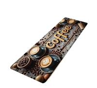 Rimmean Tapis De Sol Doux Et Antidérapant, 1 Pièce, Thème Café, Design Rétro, Décoration Maison, Protection for Salon(1,40X120CM)