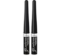 Rimmel - Eyeliner glam'Eyes - Application Facile et Précise - Couleurs intenses - 001 Black glamour - 3,5ml (Lot de 2)