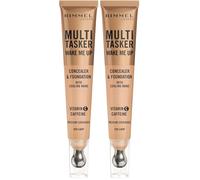 Rimmel Multi-Tasker Wake Me Up 030 Light - Anti-cernes & Fond de Teint 2-en-1, Éclat Naturel, Formule Vegan, 20ml (Lot de 2)