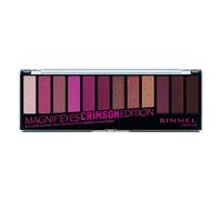 Rimmel - Ombre à Paupières Palette Magnif'Eyes 12 Pan - Fini mat, satiné et brillant - Longue Tenue - 007 Crimson Edition - 14,16gr