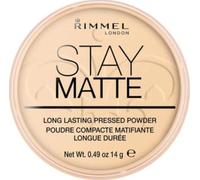 Rimmel - Poudre Compact Stay Matte - Anti-Brillance - Fini Mat et Naturel - 001 Transparent - 14gr