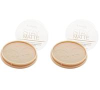 Rimmel Poudre Matifiante Stay Matte, Anti-brillance, Fini mat et naturel, 006 Warm Beige, 14g (Lot de 2)