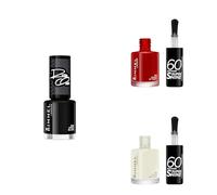 Rimmel - Vernis à Ongles 60 Seconds Super Shine: Rita Ora Shades of Black, 315 Queen of Tarts, 703 Amour Chaud Blanc