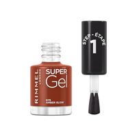 Rimmel, Vernis à Ongles Super Gel, 075 Amber glow, Vernis Gel, Résultat Professionnel, Longue Tenue, Sèche comme un Vernis Classique, 12 ml