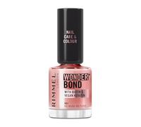 Rimmel Wonder'Bond Care+Color Vernis à ongles, Restaure les ongles, Enrichi en biotine et en kératine vegan, Modulable, 12 ml, 001 NO MUSS NO FUSS