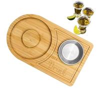 Rimmer à cocktail en bois avec plateau à découper pour condiments citron vert et sel | accessoire bar domestique et professionnel boisson, fêtes, discothèques et restaurants
