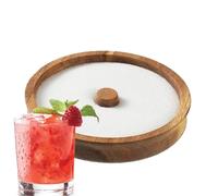 Rimmer Salt Rimmer | Rimmer Cocktail | Multifonctions Wooden Sugar Rimmer, Round Bartender Tool, Portable Sugar Rimmer For Home, Bar, Banquet, Party - Barman Drinkware Accessory