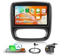 Rimoody 4G+64G 9'' Android Autoradio pour Renault Trafic Opel Vivaro B FIAT Talento Nissan NV300/VW300 avec Carplay Sans Fil Android Auto WiFi/FM/RDS/EQ/USB Mirror Link GPS Navi Bluetooth Caméra Recul