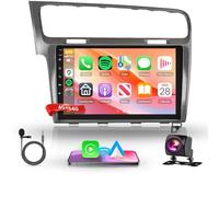 Rimoody 4G+64G Sans Fil Carplay Android Autoradio pour VW Golf 7 2013-2018 10.1 Pouces Écran Tactile Autoradio avec Android Auto GPS Navi WiFi Mirror Link Bluetooth FM/RDS/32EQ/USB/SWC Caméra de Recul