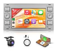 Rimoody 6G+128G 8 Cœurs 7" Autoradio Android 15 pour Ford Transit Fiesta Focus Galaxy Mondeo C-Max S-Max Connect Kuga, Auto Radio avec CarPlay Android Auto sans Fil FM/RDS/EQ/DSP WiFi GPS Caméra Recul