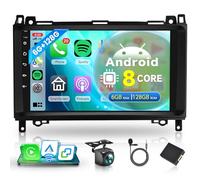 Rimoody 8 Core 6G+128G Android Autoradio pour Mercedes Benz A/B Class W169 W245 B200 W639 Viano W906 Sprinter Wireless Carplay Android Auto, 9 Pouces Radio Navi GPS WiFi DSP EQ Bluetooth FM/RDS SWC