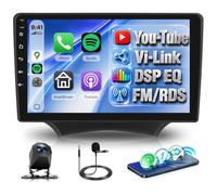Rimoody Autoradio pour Ford Ka 2008-2014 Sans Fil Carplay Android Auto You-Tube DSP EQ Vi-Link Bluetooth FM/RDS Radio, 9 Pouces Écran Tactile Autoradio avec Mirror Link USB/AUX/MIC SWC Caméra de Recul