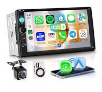 Rimoody Dab+/Dab Autoradio 2 Din avec sans Fil Carplay Android Auto, 7 Pouces Écran Tactile Radio iOS/Android Mirror Link Bluetooth FM Radio Dab Adaptateur/USB/EQ Commande au Volant Caméra de Recul