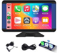 Rimoody sans Fil Carplay et Android Auto, 7 Pouces Touchscreen Portable Autoradio avec Airplay/Android Lien Miroir/Double Bluetooth/FM Sender/Commande Vocale/GPS/Siri/AUX in/USB/TF pour Voiture 7-32V