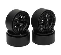 Rims de Roue à Perle de 1,9 Pouce, High Strength 4pcs Mode d'usure d'installation Easy Universal RC REET Rim Set Aluminium Alloy pour SCX10 III (Black)