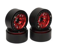 Rims de Roue à Perle de 1,9 Pouce, High Strength 4pcs Mode d'usure d'installation Easy Universal RC REET Rim Set Aluminium Alloy pour SCX10 III (Rouge)