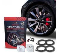 Rimsavers Protection Jantes Voiture en Alliage Noir - pour Jante Plates Jusqu’à 24” x 4 | pour Jantes à Bord Plat | 3 Couleurs | Installation Faire Soi-Même | Accessoire Voiture