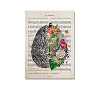 RIMURA Cerveau Art Fleur Anatomie Imprimer Psychologie Neurologue Médecin Cadeaux Affiche Médicale Mur Art Toile Peinture Clinique Décor À La Maison (Color : Picture 1, Size : 30x40cm No Frame)