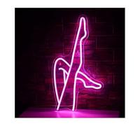 RIMVOI Décoration de fête en néon avec enseigne à intensité variable forme jambe femme pour lumières