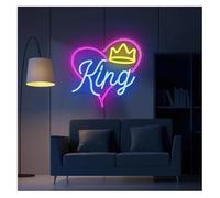 RIMVOI Décoration lumineuse néon King pour enseigne alphabet LED dimmable chambre d'enfant mur