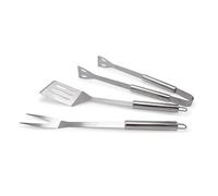 Rin & Rut Set de 3 ustensiles de barbecue en acier inoxydable - Avec pince à barbecue, spatule et fourchette à barbecue - Couverts de camping inoxydables et durables - Environ 35 cm chacun.