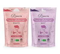 RINALYA® Tisane Allaitement Bio - Favorise la Lactation - Digestion & Énergie - Cure Matin & Soir 30 Jours - Sans Fenouil - 7 Plantes Bio - Certifiée ECOCERT - Marque Française