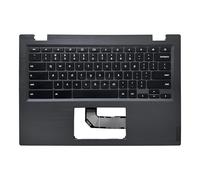 Rinbers Coque supérieure pour ordinateur portable avec clavier américain sans pavé tactile pour Lenovo Chromebook 14 S345-14AST 81WX 14e 81MH 5CB0S95246 Gris