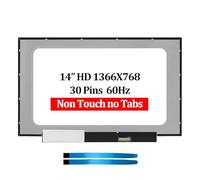 Rinbers Écran LCD 14" HD 1366 × 768 30 broches pour ordinateur portable - Module d'affichage LED sans supports de remplacement pour HP Chromebook 14 G6 G7 14-DQ Series Fortis 14 G10 (ne convient pas