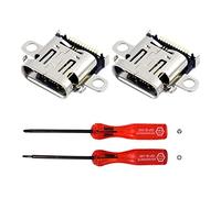 Rinbers Lot de 2 ports de charge USB de type C - Connecteur de remplacement pour console Nintendo Switch NS 2017 HAC-001 avec outil d'ouverture