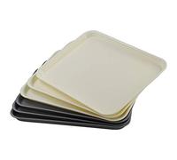 Rinboat Énorme Fast Food Plateau Service Plateaux Rectangulaires Plastique Couleur Crème Gris, 6 Pièce