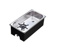 Rince-Pichet avec Socle, Rince Verres de Comptoir en Acier Inoxydable, Lave Verre Professionnel Bar Nettoyeur Haute Pression à Jet Automatique(Large)