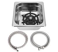 Rince Verre Professionnel Inox, Lave Verre Automatique pour Bar et Café, Nettoyage Rapide en 3 Secondes avec Plateau Égouttoir Intégré, Compatible Robinet G1/2