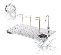 Rince-verres, rince-pichets en acier inoxydable, lave-tasses de comptoir avec pulvérisateur latéral et plateau égouttoir pour maison, bar commercial, café B