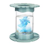 Rinceur de brosse acrylique - Tasse de nettoyage en silicone rose ou bleu clair 10 x 11 cm base large stable, support de nettoyage pour studio d'art, organisateur de fournitures de peinture pour salle