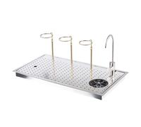 Rinceur de Pichet, Rinceur de Verre pour Évier de Cuisine, Lave Bouteille avec Douchette Latérale et Bac D'égouttage, pour Maison, Restaurant, Thé, Café, Bar(64x34x25.5cm/25.2x13.4x10in)