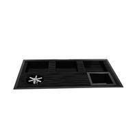 Rinceur de Verre Bar, Station de Préparation du Café, Lave-gobelets en Acier Inoxydable pour Cuisine, Café, Restaurant(Black)