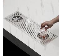 Rinceur de Verre Lave Verre Professionnel Automatique à Double Tête pour Cafés et Pichets, Accessoire pour Évier et Bar(Silver)