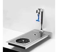 Rinceur de Verre, Lave Verre Professionnel en Acier Inoxydable avec Robinet, Vidage et Bac D'égouttage, pour Hôtel, Café, Restaurant.