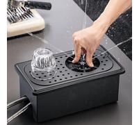 Rinceur de Verre pour Évier de Cuisine, Rince Verre, Lave Verre Professionnel Biberon Automatique avec Égouttoir et Bac D'égouttage, pour Hôtel, Bar