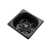 Rinceur de verres pour évier de cuisine, lave-bouteilles en acier inoxydable, lave-gobelet automatique à plusieurs trous avec trou de drainage, tuyau d'eau, accessoires d'évier de (Noir)