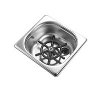 Rinceur de verres pour évier de cuisine, lave-bouteilles en acier inoxydable, lave-gobelet automatique à plusieurs trous avec trou de drainage, tuyau d'eau, accessoires d'évier de (Argent)