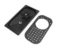 Rinceuse de Pichet, Barre de Verre, évier en Verre, Bac d'égouttage, Nettoyage de Buse Multi-angles pour café et Restaurant pour café et Restaurant (un noir)