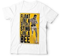 rinde T-shirt à manches courtes Ali Float Like A Butterfly unisexe - Boxe, légende, Muhammad Shirt Top Sweatshirt, blanc, M