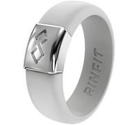 Rinfit anneaux en silicone pour femmes et hommes - alliance silicone femme ou homme - bague infini avec plaque métallique - anneaux en caoutchouc femmes et hommes - collection metalnfinity, taille 6