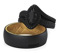 Rinfit Bagues en silicone assorties pour couples - Ensembles d'alliances en silicone pour elle et lui - Ensembles de bagues pour lui et elle, Women 6 & Men 8, Silicone, Non connu