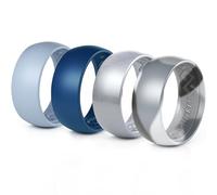 Rinfit Bagues en silicone pour homme - Alliances en silicone pour homme - Anneaux de mariage en caoutchouc souple pour homme - Anneaux en caoutchouc pour hommes pour le sport et l'entraînement,