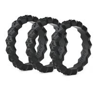 Rinfit Lot de 3 alliances fines et empilables en silicone pour femme, Size 9, Silicone, Non connu,