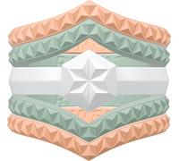 Rinfit Lot de 5 bagues de mariage en silicone pour femme avec motifs fins et empilables